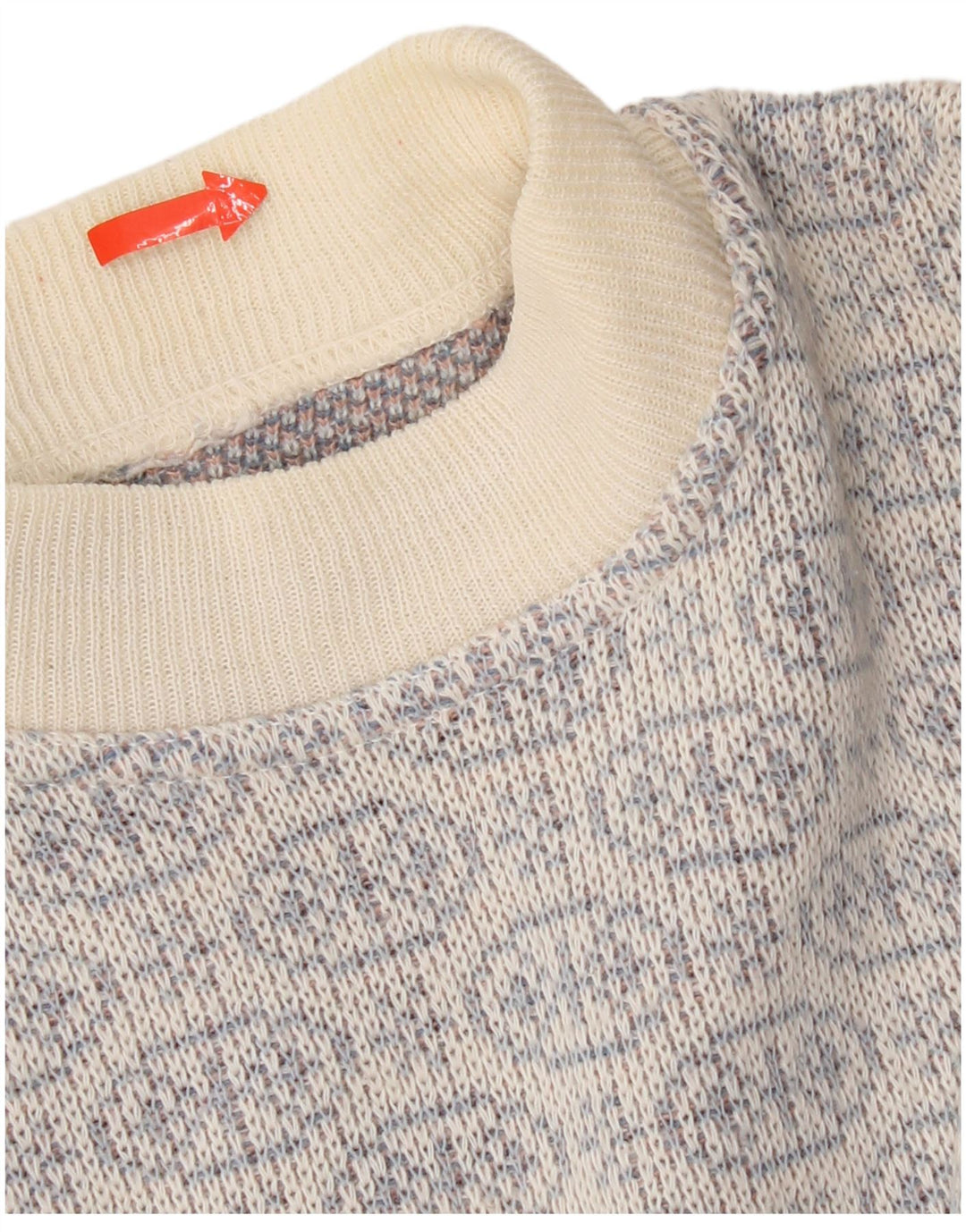 Vintage Herren Pullover mit Rundhalsausschnitt Mittelblau Fair Isle