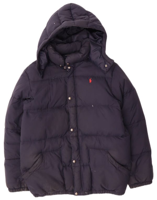 Polo Ralph Lauren Wattierte Jacke für Jungen mit Kapuze, 15–16 Jahre, XL, Marineblau