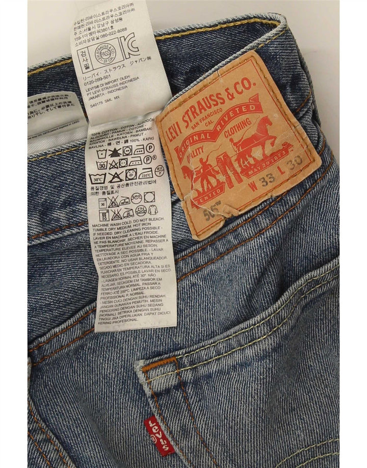Levi's Herren 505 Straight Jeans W33 L30 Blaue Baumwolle