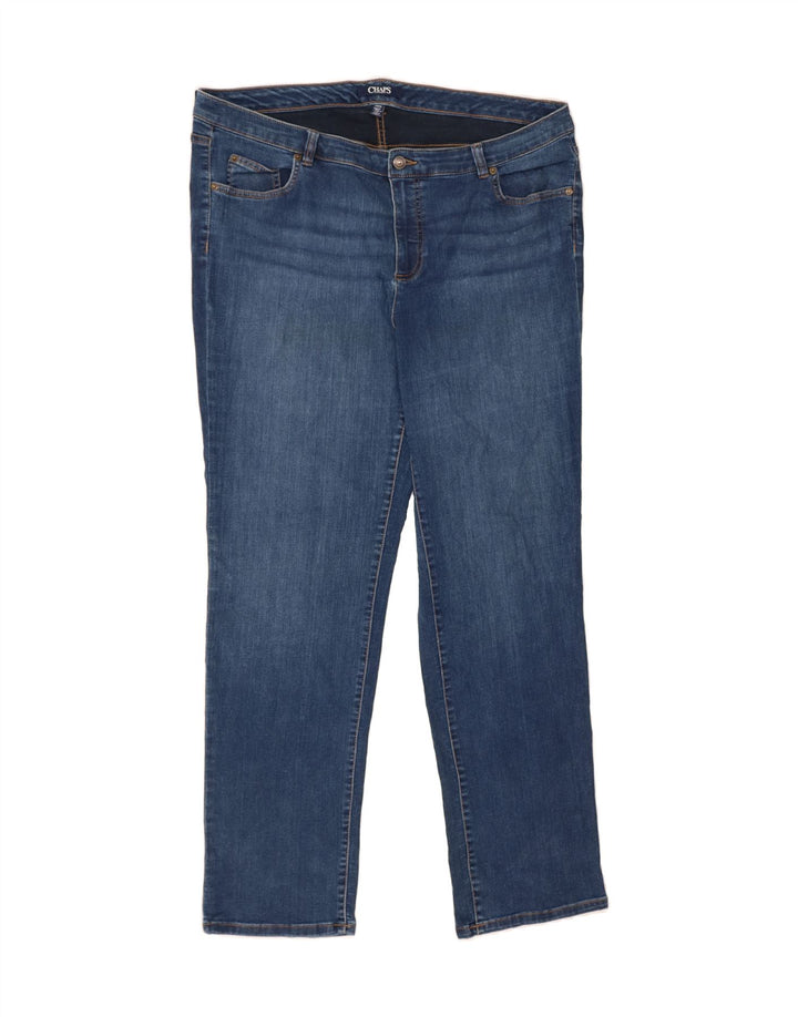 CHAPS Womens Slim Jeans US 18 2XL W40 L32 Blue Cotton Vintage Chaps and Second-Hand Chaps from Messina Hembry 