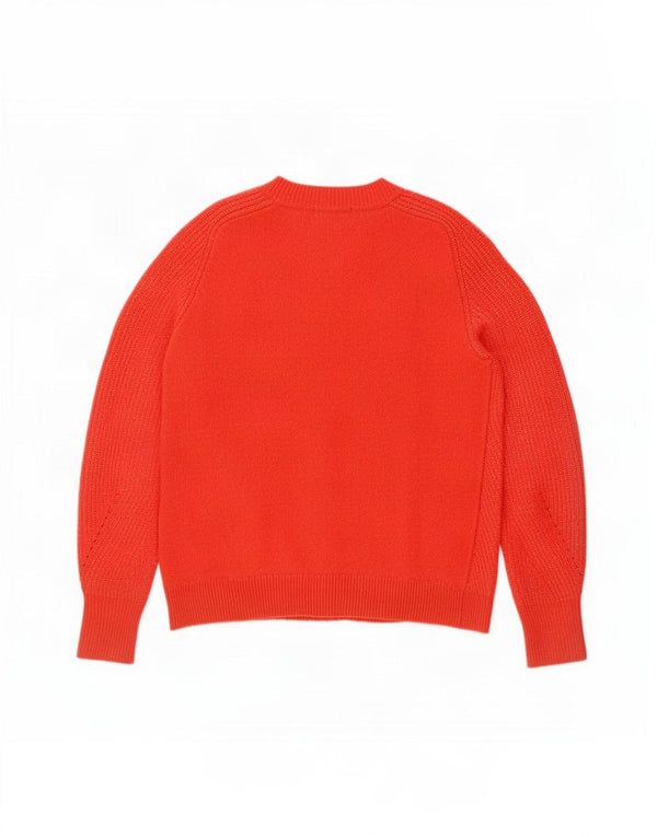 Marks & Spencer Damen-Strickjacke, Gr. 10, klein, rot geflecktes Acryl