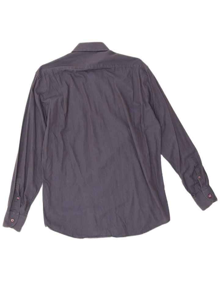 Gianfranco Ferre Herrenhemd Größe 39 15 1/2 Medium Marineblau Baumwolle