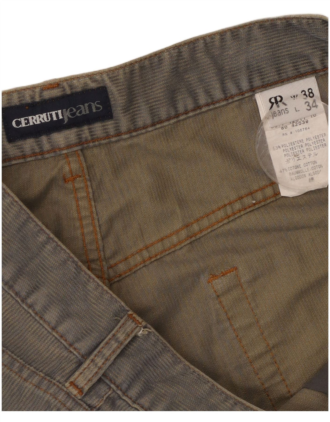 Cerruti Gerade Herren-Cordhose W38 L34 Blaues Polyester