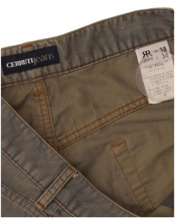 Cerruti Gerade Herren-Cordhose W38 L34 Blaues Polyester