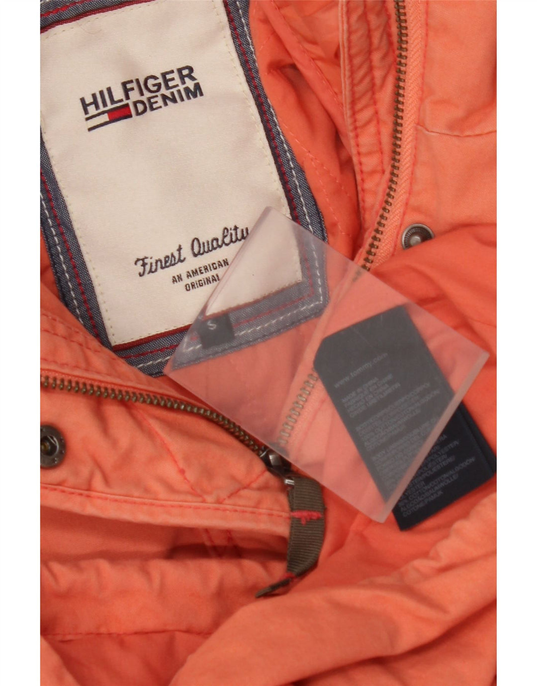 TOMMY HILFIGER Damen Übergroße Kapuzenparkajacke UK 10 Small Orange