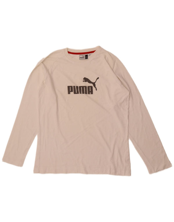 Puma Herren Graphic Top Langarm Small Weiß