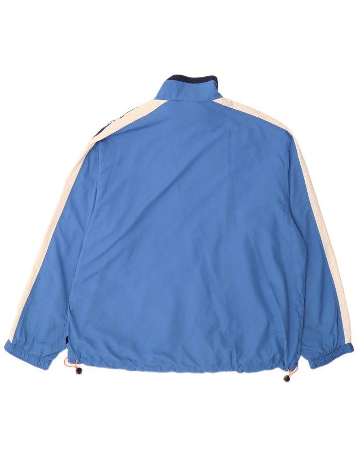Asics Herren-Trainingsanzug-Top-Jacke, 2XL, blaues Colourblock-Polyester