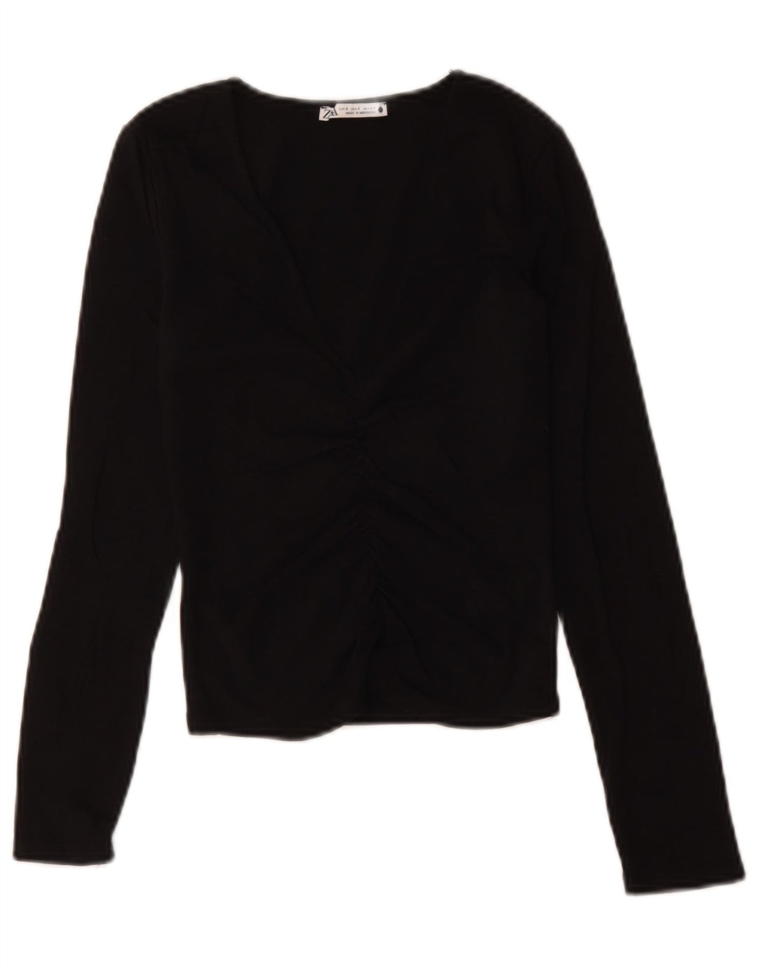Zara Damen Crop V-Ausschnitt Pullover Pullover UK 8 Small Schwarz