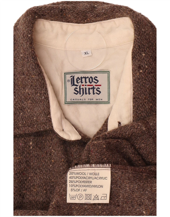 Lerros Herren-Overshirt-Hemd XL, braun geflecktes Acryl