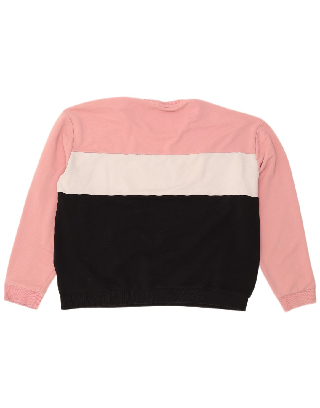 FILA Damen Grafik-Sweatshirt-Pullover UK 24 4XL Pink Colourblock Baumwolle