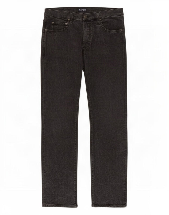 Armani Damen Straight Jeans W32 L33 Graue Baumwolle