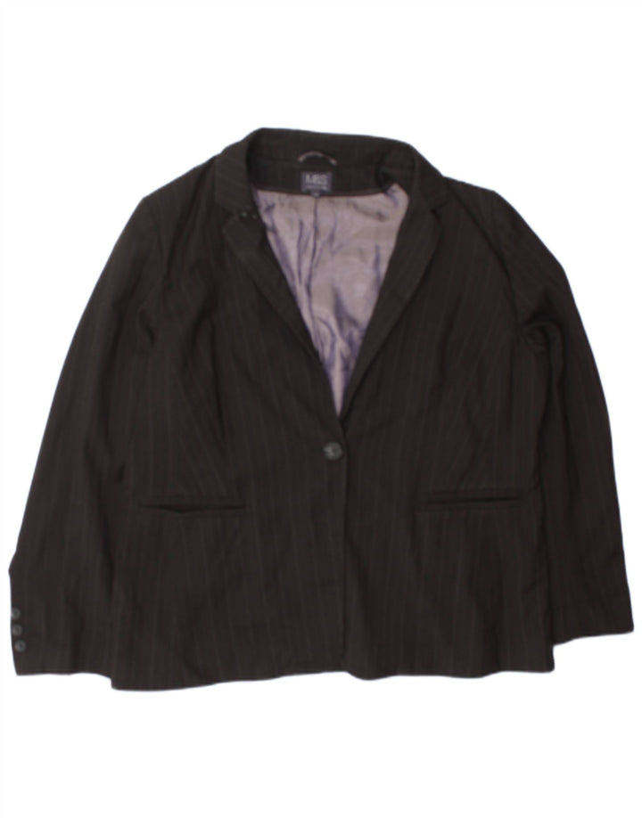 Marks & Spencer Damen-Blazer mit 1 Knopf, UK 20 2XL, grauer Nadelstreifen
