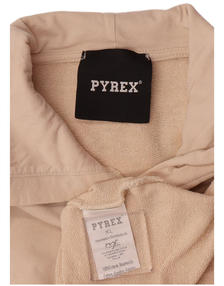 Pyrex Herren-Kapuzenpullover mit Grafik, XL, Beige, Baumwolle
