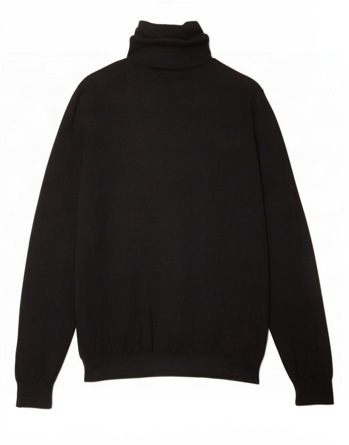 Massimo Dutti Damen-Pullover mit Rollkragen, Gr. 16, Größe L, Schwarz, Baumwolle