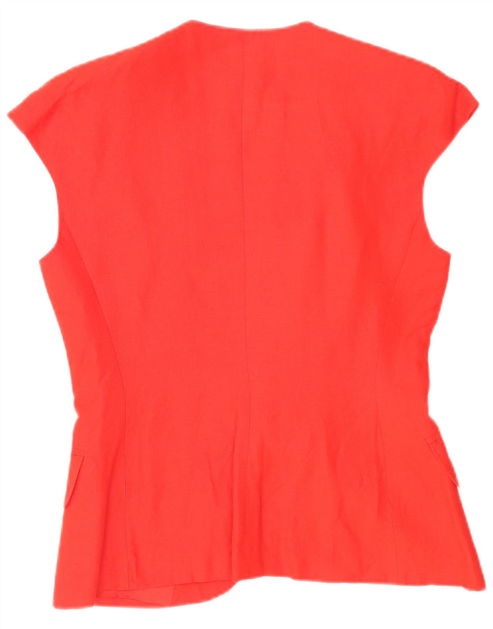 Marella Damen ärmellose 4-Knopf-Blazerjacke, UK 12, mittelrotes Leinen