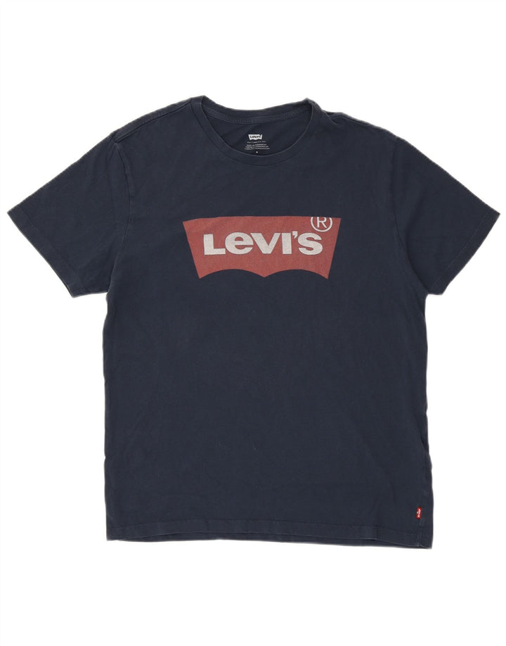 LEVI'S Herren-T-Shirt mit Grafik, mittelmarineblaue Baumwolle