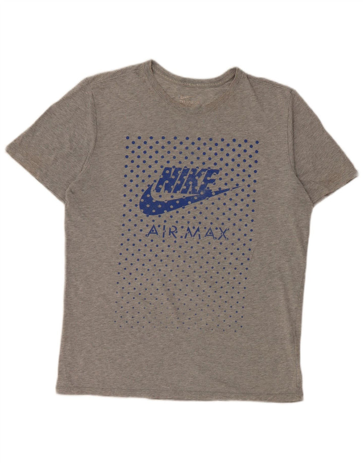 Nike Herren Air Max Graphic T-Shirt-Oberteil aus mittelgrauer Baumwolle