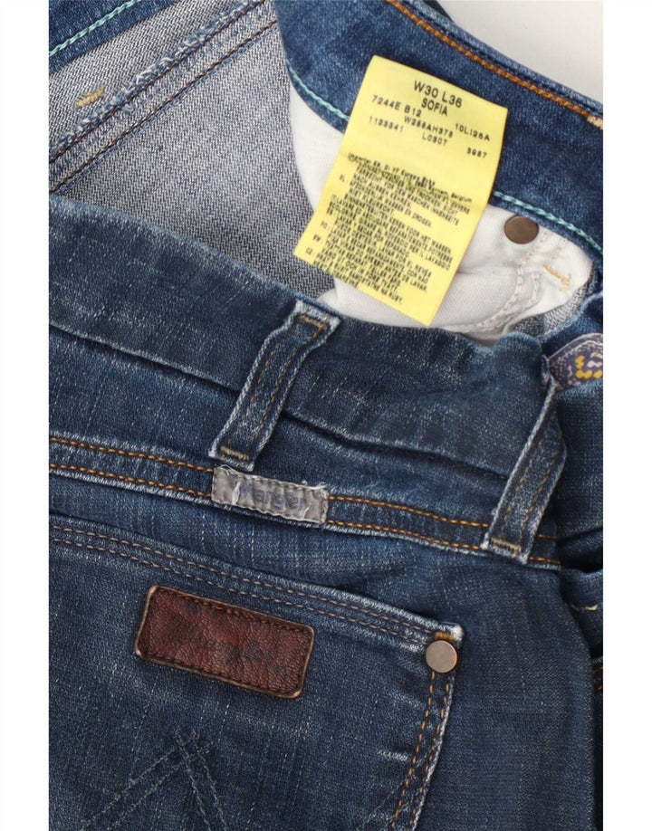 Wrangler Damen Sofia Straight Jeans W30 L36 Blaue Baumwolle