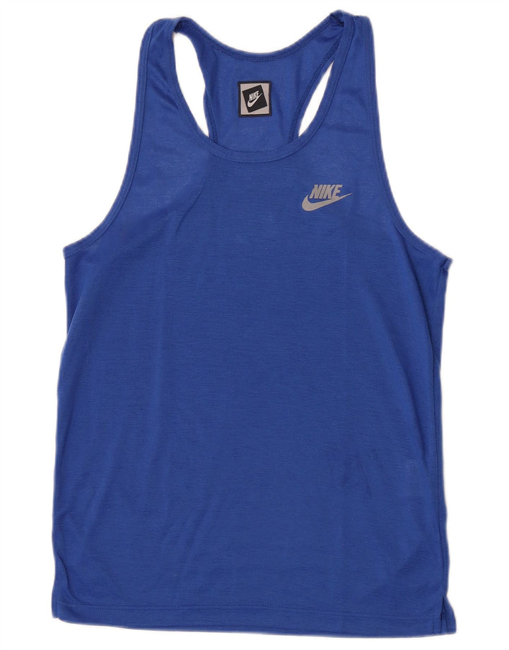 Nike Herren Weste Top UK 39/41 Mittelblaues Polyester