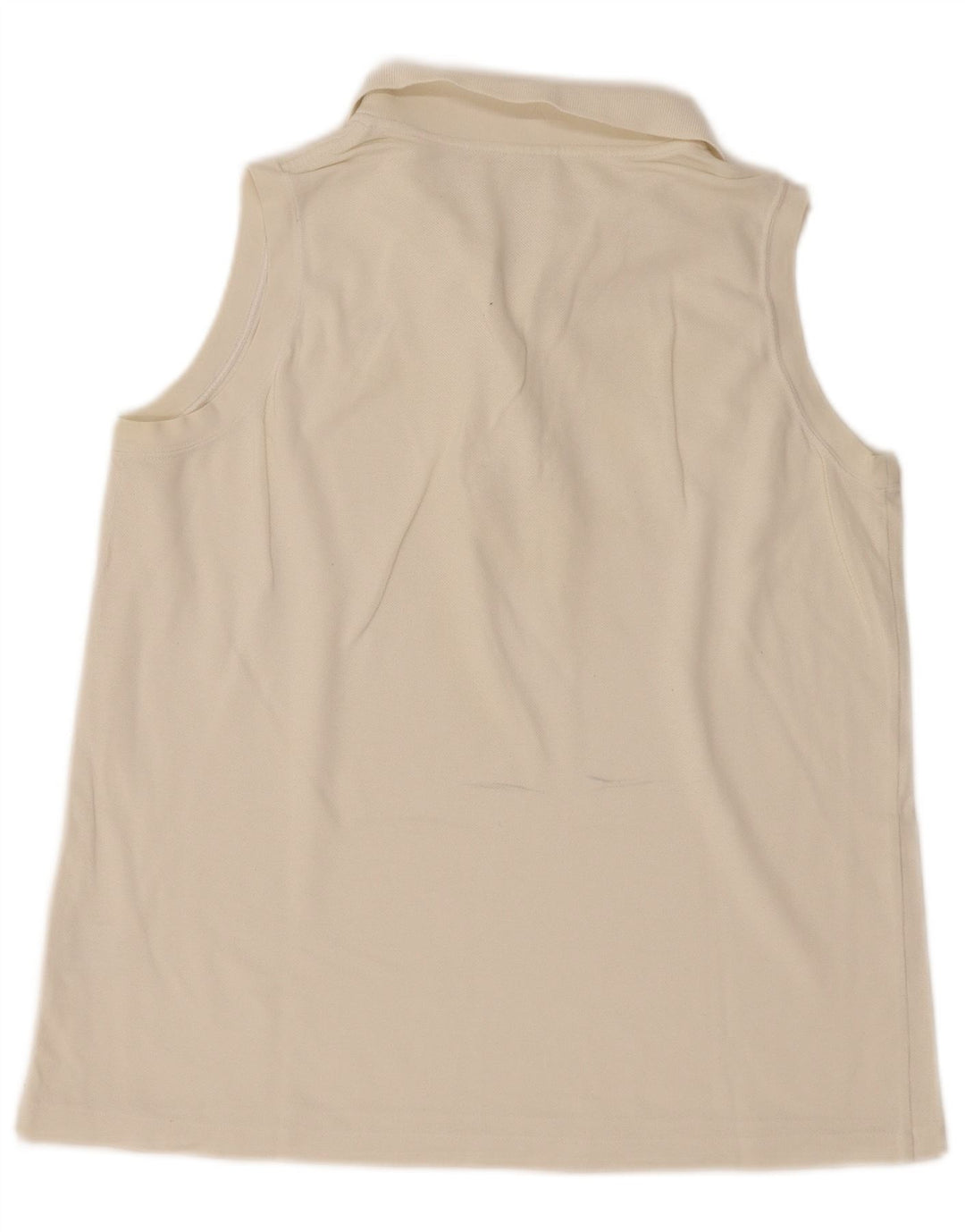 Lacoste Damen ärmelloses Poloshirt Größe 46 XL Weiß