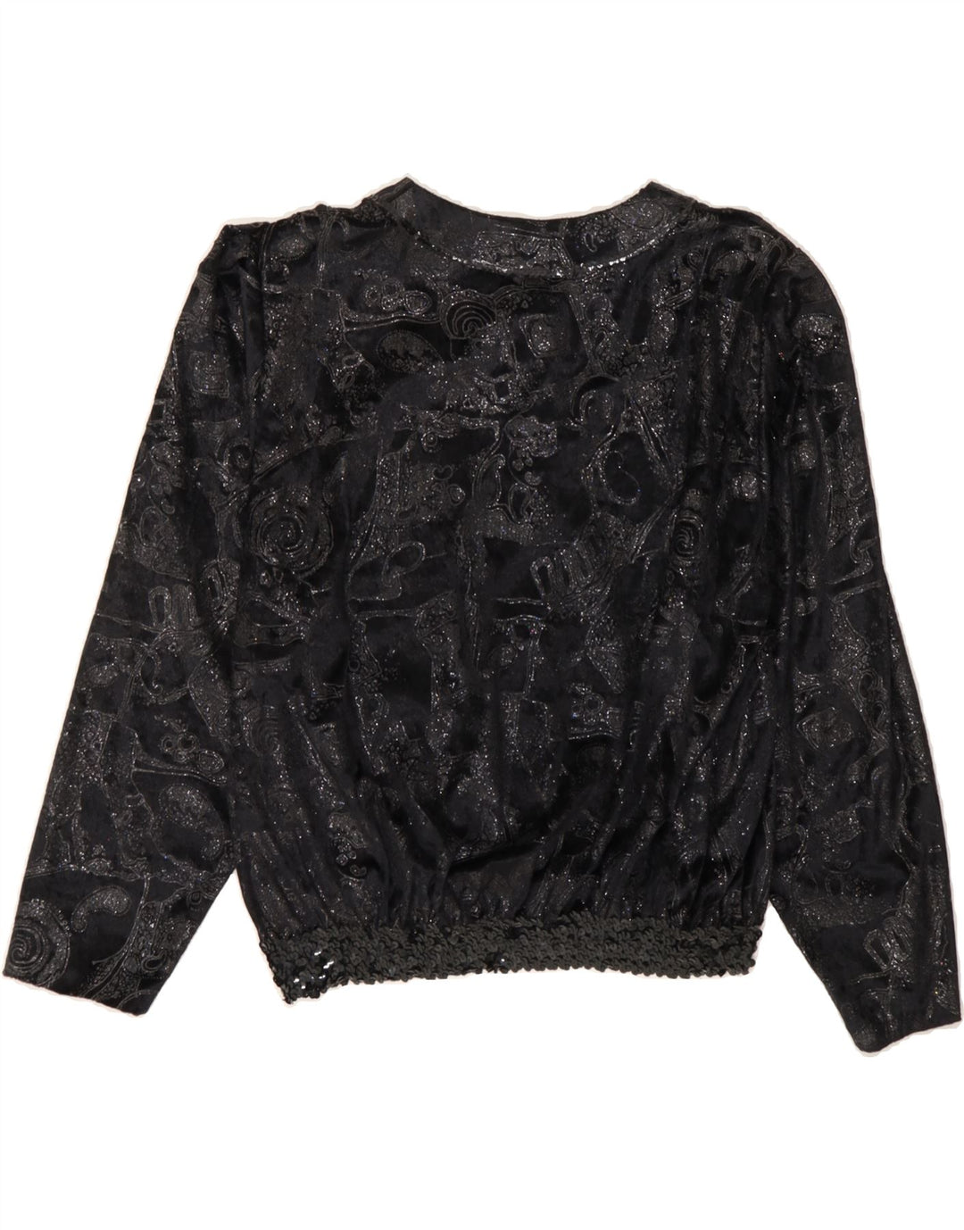 VINTAGE Womens Abstract Pattern Blouse Top UK 18 XL Black Paisley Vintage Vintage and Second-Hand Vintage from Messina Hembry 