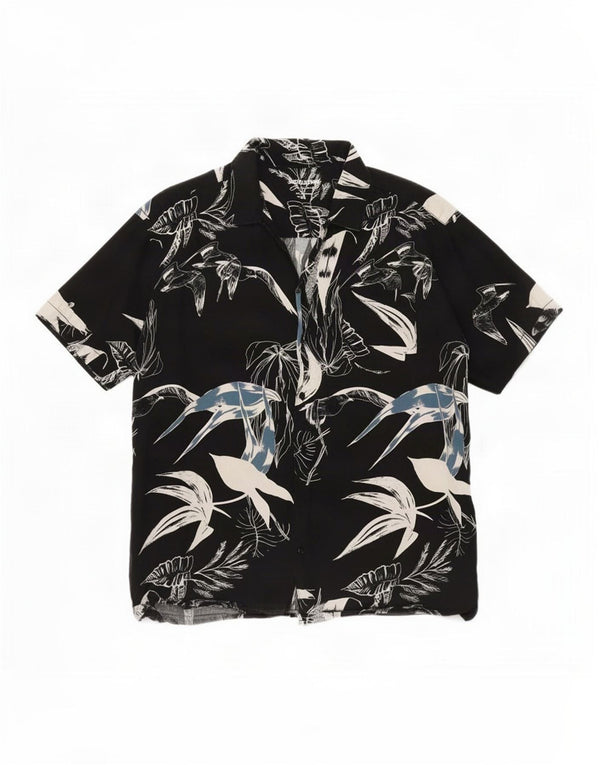 Jack & Jones Herren Kurzarmhemd XL Schwarz geblümt