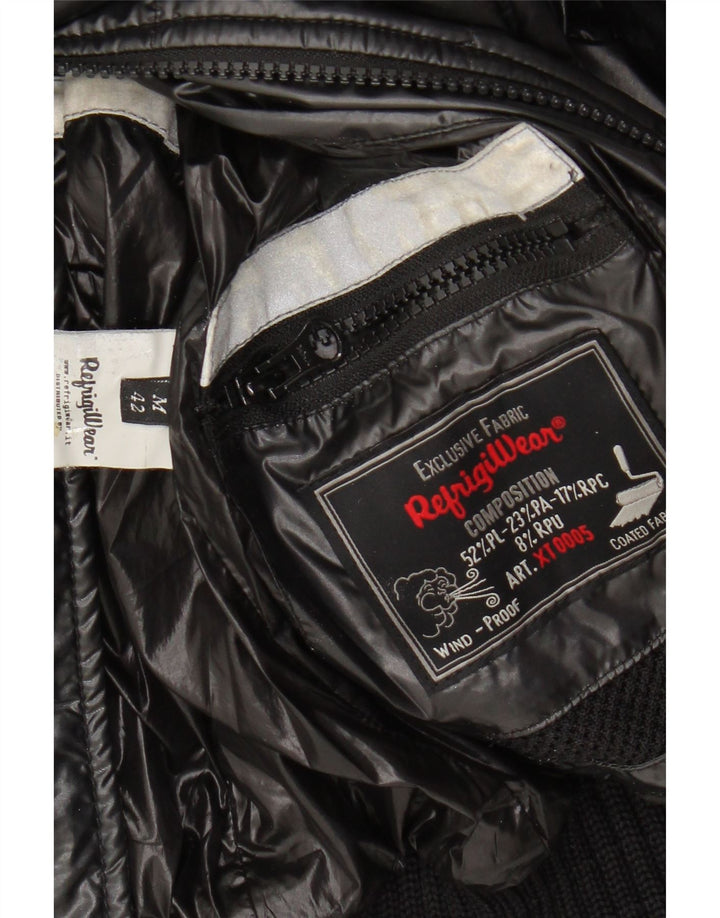 REFRIGIWEAR Wattierte Damenjacke mit Kapuze IT 42 Mittelschwarzes Polyamid