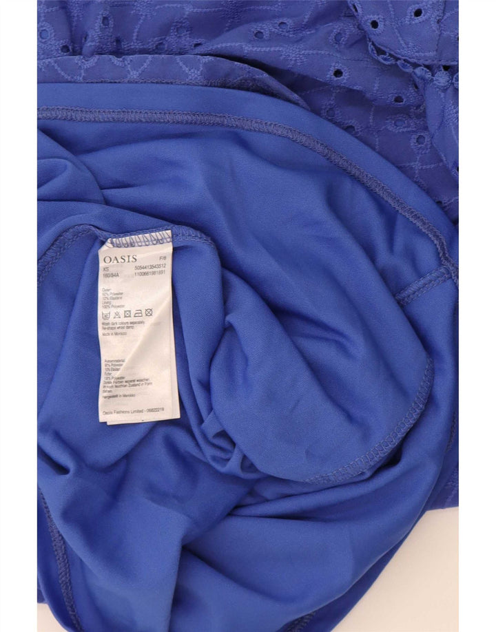 Oasis Schulterfreies Damenkleid UK 6 XS Blau Polyester