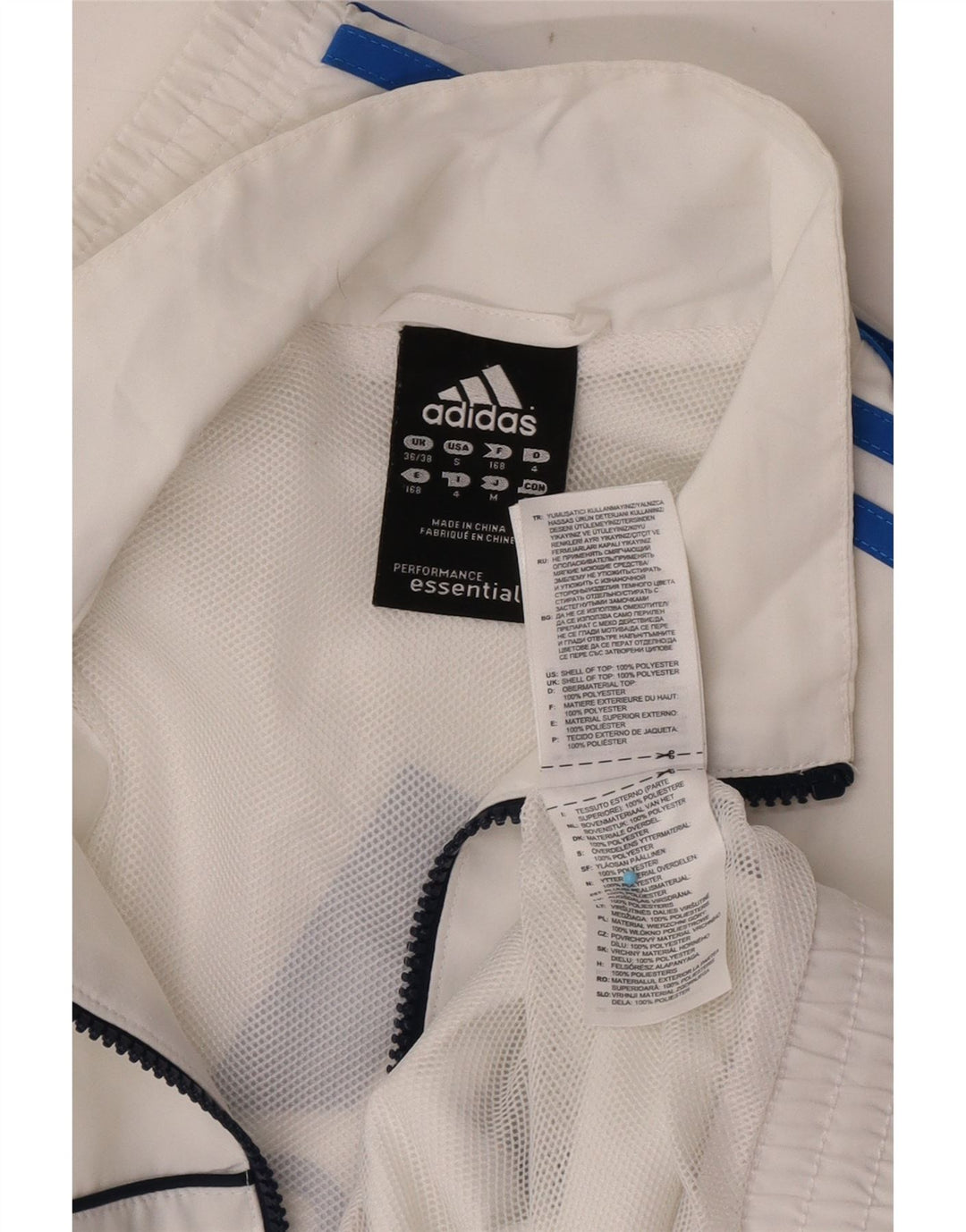 Adidas Herren Graphic Trainingsanzug Top Jacke UK 36/38 Small Weiß Polyester