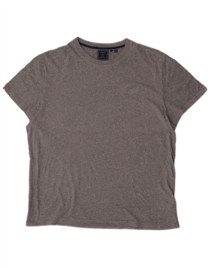 Superdry Damen T-Shirt Top 2XL Grau Baumwolle