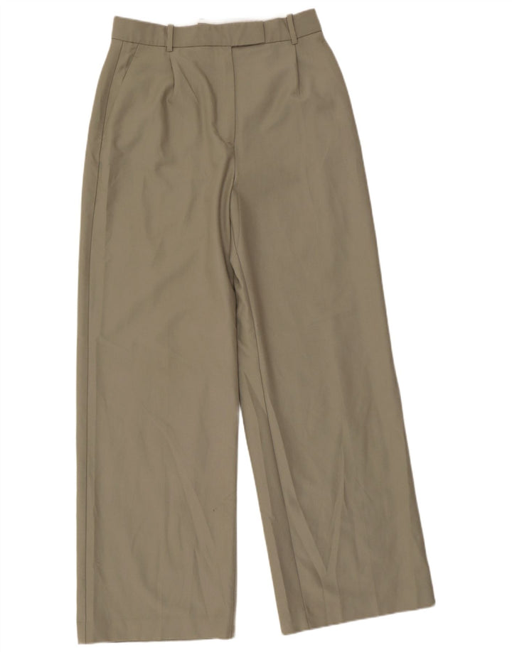 Zara Damen-Anzughose mit weitem Bein, groß, W30, L32, grünes Polyester