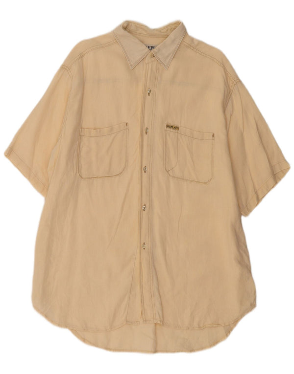 Replay Mens Short Sleeve Shirt XL Beige