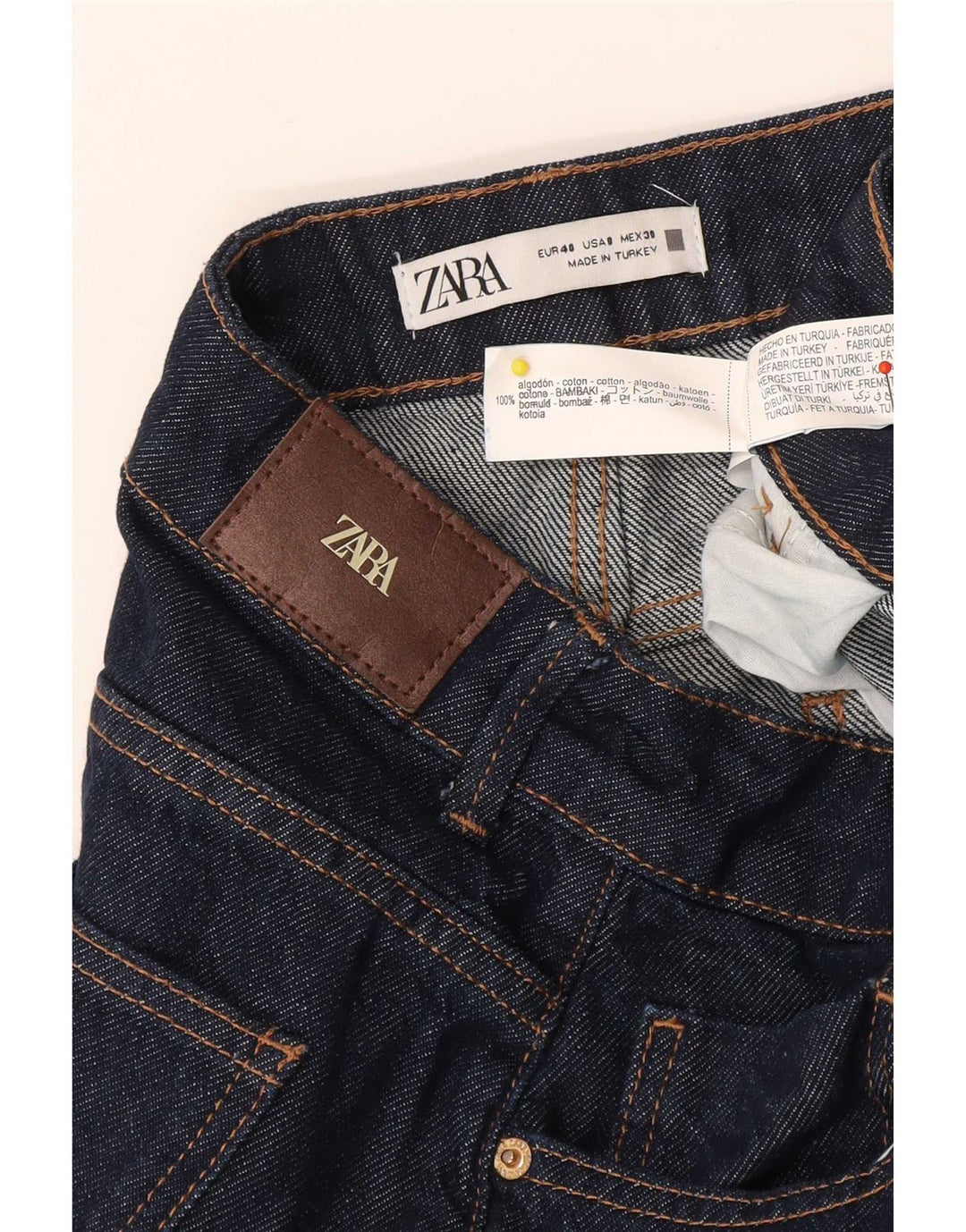 Lose Damenjeans von Zara, EU 40, mittelgroß, W30, L27, marineblaue Baumwolle