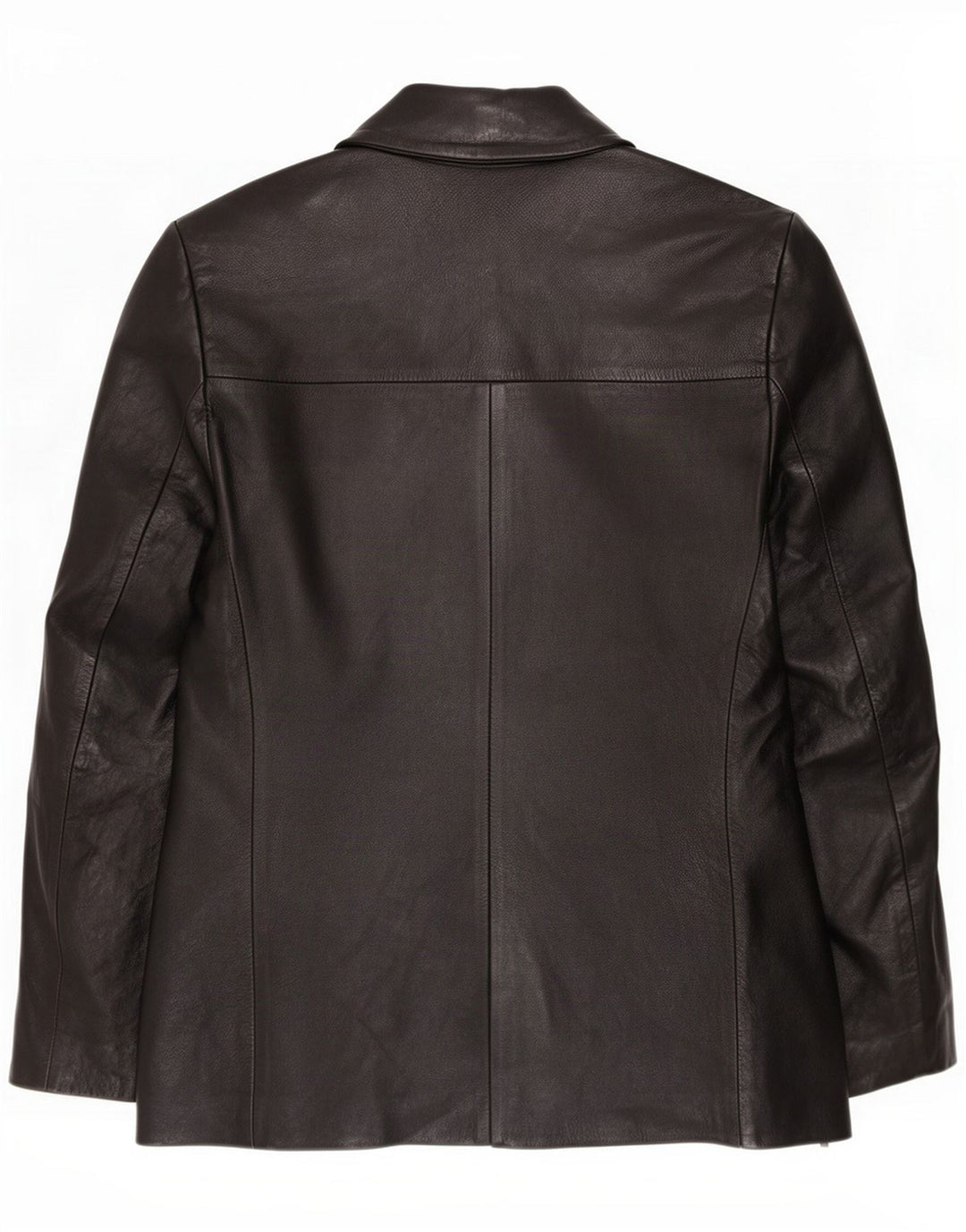 Vintage Damen 2-Knopf-Lederblazerjacke IT 42 Mittelschwarz