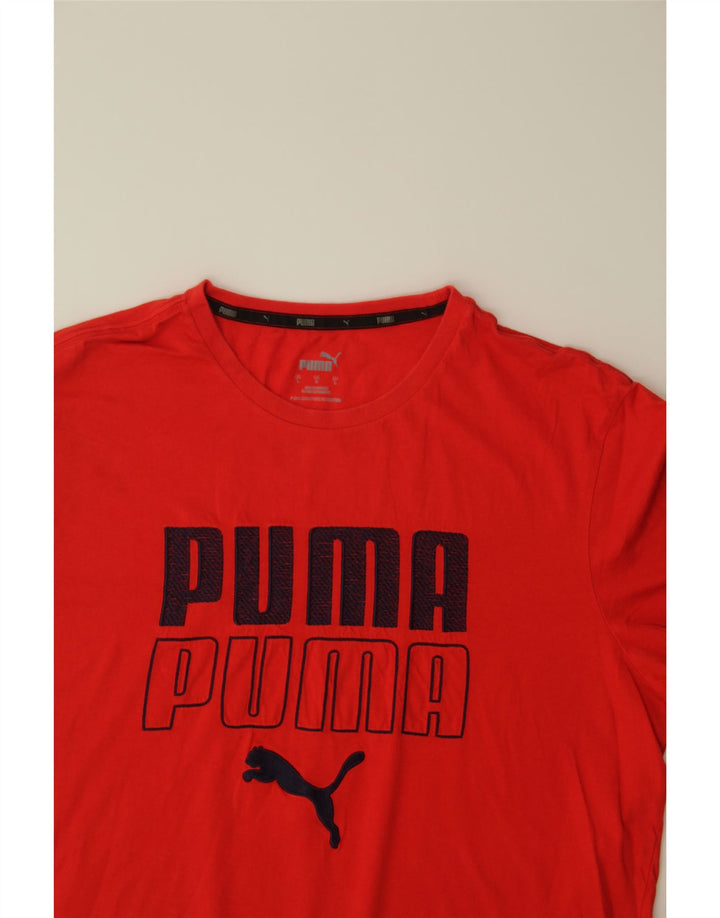 PUMA Mens Graphic T-Shirt Top Large Red Vintage Puma and Second-Hand Puma from Messina Hembry 