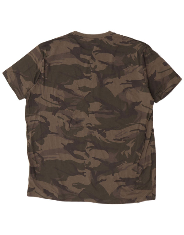 Uncle Sam Herren Worker Wear Grafik T-Shirt Top 3XL Khaki Camouflage Baumwolle