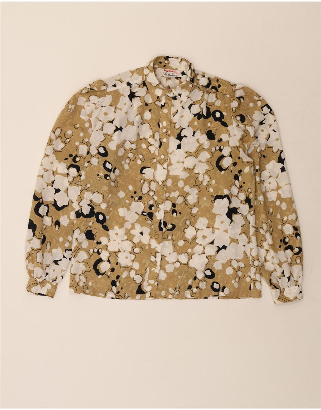 SILKHANA BY LADY MANHATTAN Womens Shirt Blouse US 8 Medium Beige