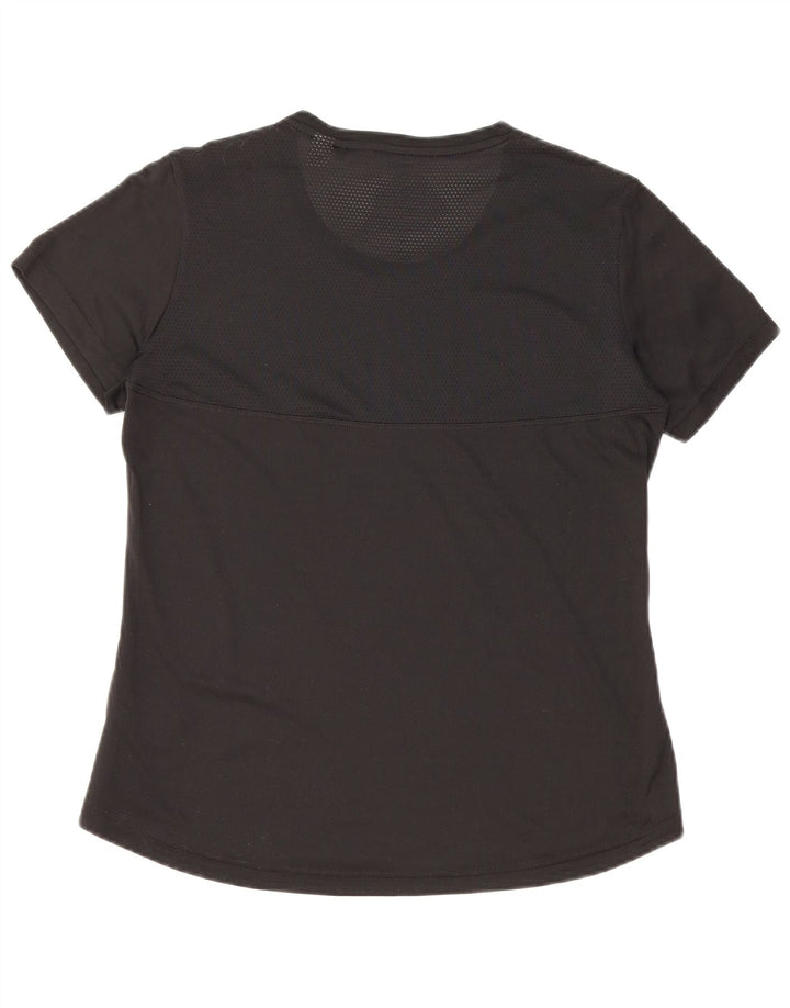ADIDAS Damen Aeroready T-Shirt Top UK 12/14 Medium Schwarz Polyester