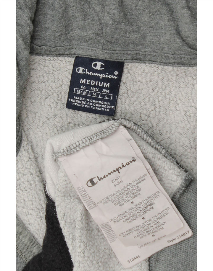 Champion Herren-Kapuzenpullover mit Reißverschluss, mittelgraue Colourblock-Baumwolle