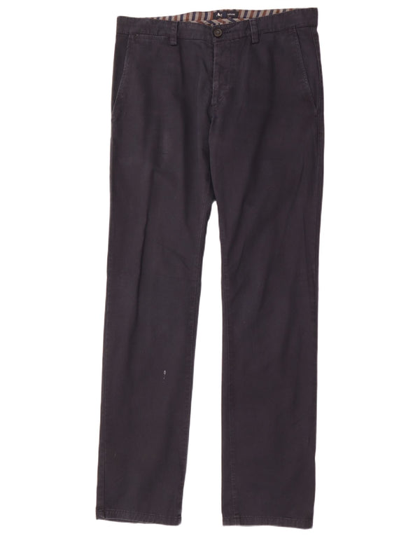 Aquascutum Herren gerade Chinohose IT 50 Large W34 L34 Marineblau