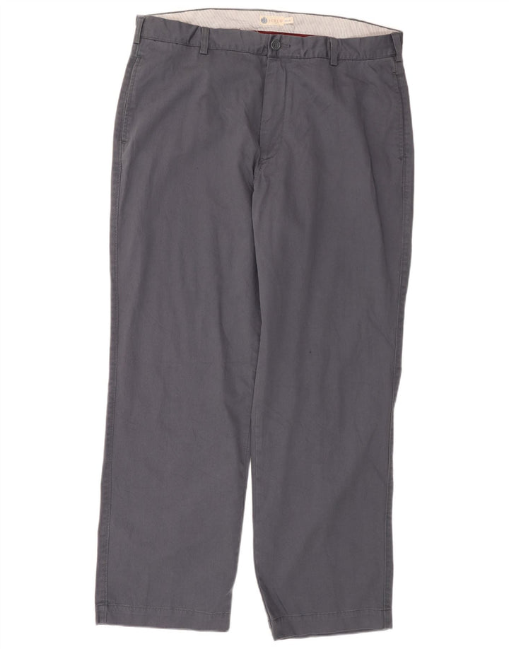 J. CREW Gerade Chinohose für Herren, W38, L32, graue Baumwolle