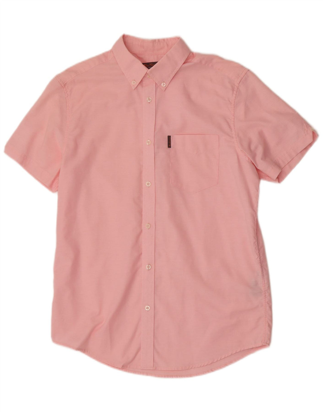 Ben Sherman Herren-Kurzarmhemd aus mittelrosa Baumwolle