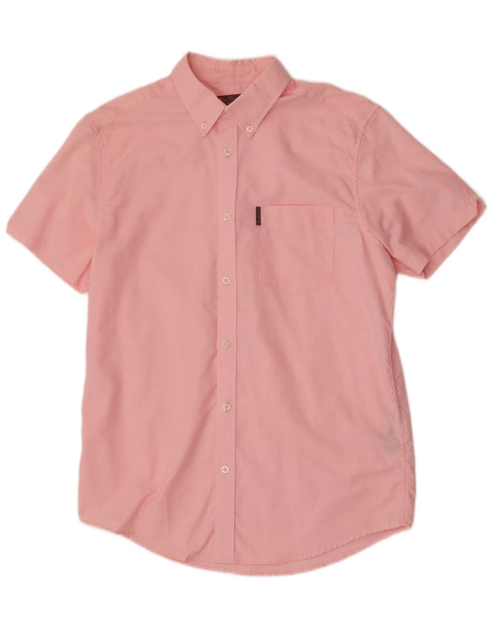 Ben Sherman Herren-Kurzarmhemd aus mittelrosa Baumwolle