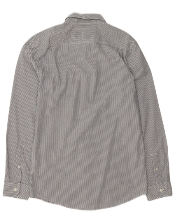 Jack Wills Herren-Hemd mit klassischer Passform, kleine graue Nadelstreifen-Baumwolle