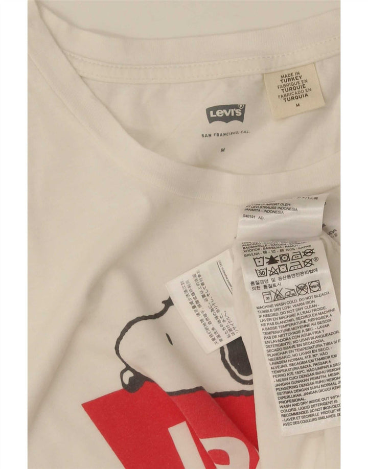 Levi's Damen-T-Shirt mit Grafik, UK 12, mittelweiße Baumwolle