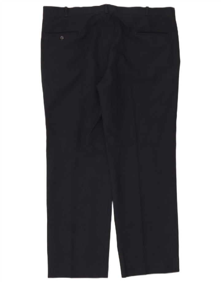 Farah Herren-Anzughose, gerade, W42, L33, Marineblau, Polyester