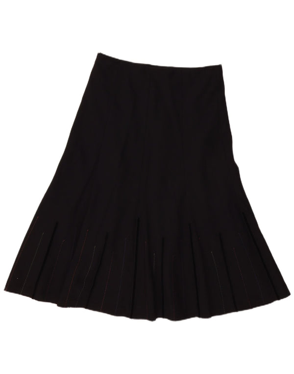 Marks & Spencer Damen A-Linien-Rock UK 12 Medium W32 Schwarz Polyester