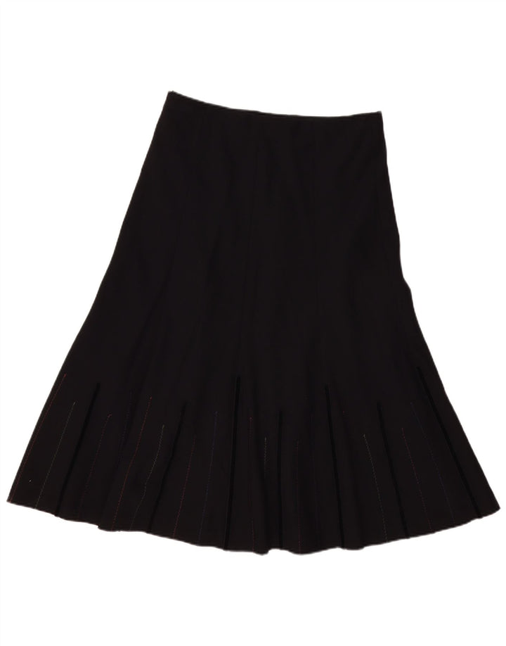 Marks & Spencer Damen A-Linien-Rock UK 12 Medium W32 Schwarz Polyester