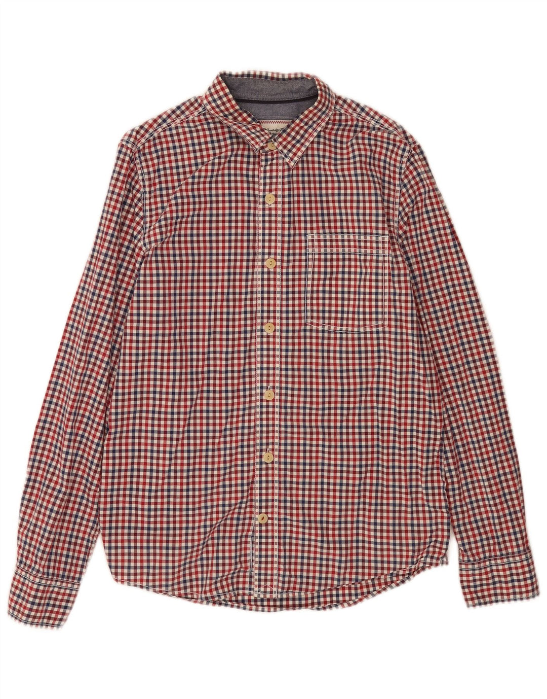 Fat Face Herren-Hemd, klein, rot, Gingham-Baumwolle
