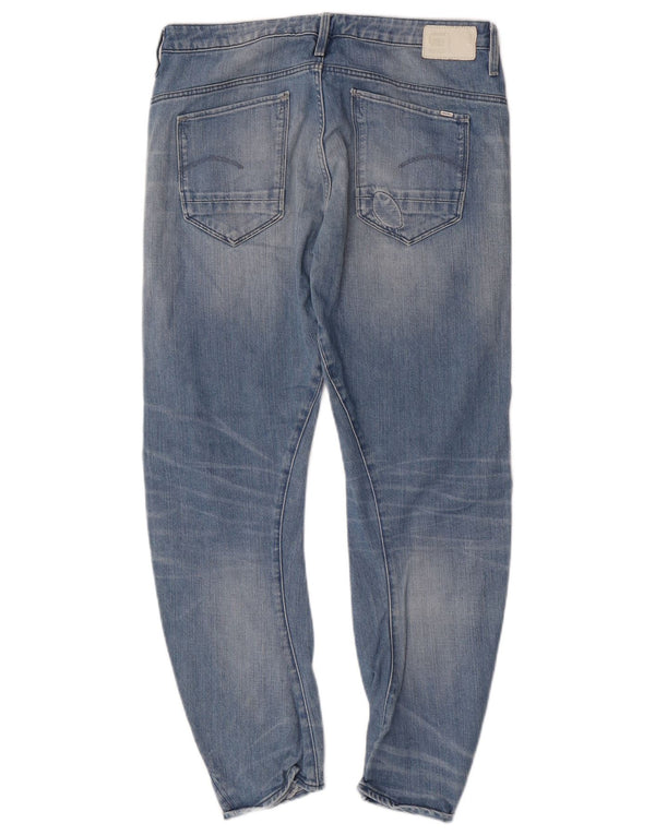 G-Star Damen 3D Arc Slim Jeans W27 L27 Blaue Patchwork-Baumwolle